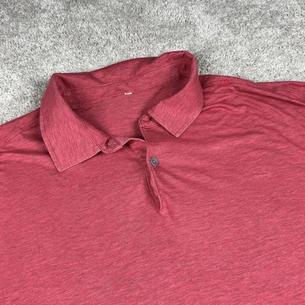 Lululemon Mens Evolution Polo XL Red Summer Solid Lightweight Shirt ShortSleeve